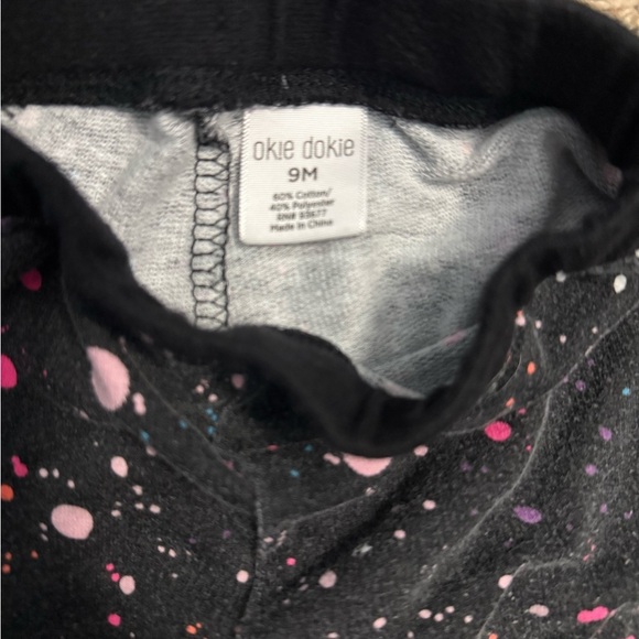 Okie Dokie Black and Pink Artistic Leggings - Picture 3 of 3